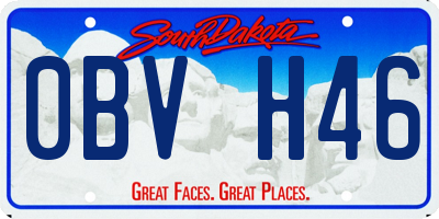 SD license plate 0BVH46