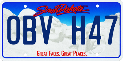 SD license plate 0BVH47