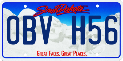 SD license plate 0BVH56