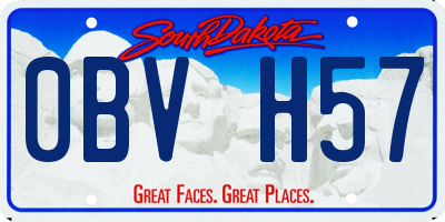 SD license plate 0BVH57