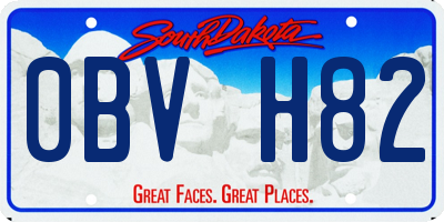 SD license plate 0BVH82