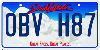 SD license plate 0BVH87