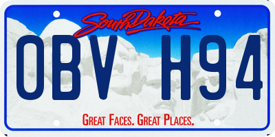 SD license plate 0BVH94