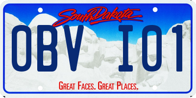 SD license plate 0BVI01