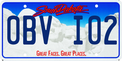 SD license plate 0BVI02