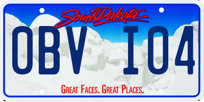 SD license plate 0BVI04
