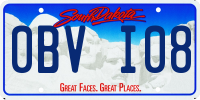 SD license plate 0BVI08