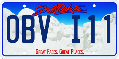 SD license plate 0BVI11