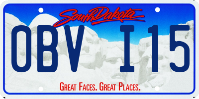 SD license plate 0BVI15