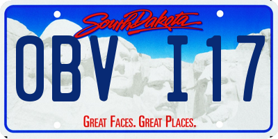SD license plate 0BVI17