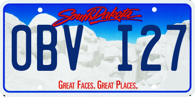 SD license plate 0BVI27
