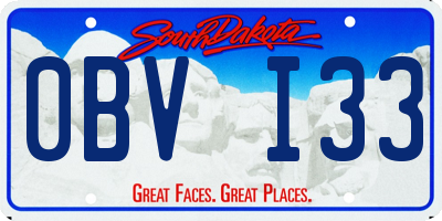 SD license plate 0BVI33