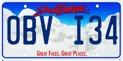 SD license plate 0BVI34