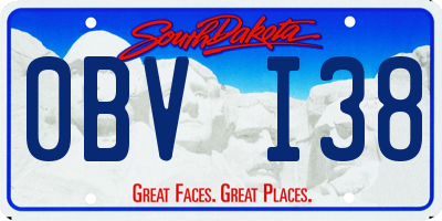 SD license plate 0BVI38