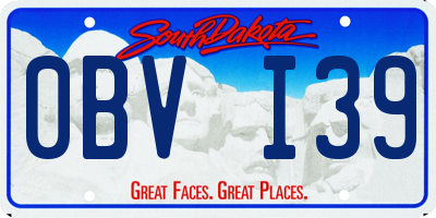 SD license plate 0BVI39
