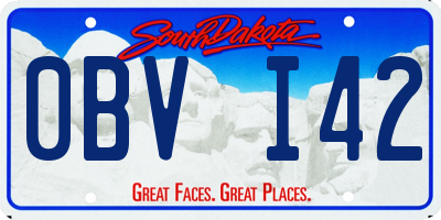 SD license plate 0BVI42
