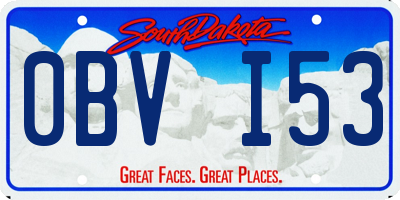 SD license plate 0BVI53