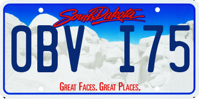 SD license plate 0BVI75