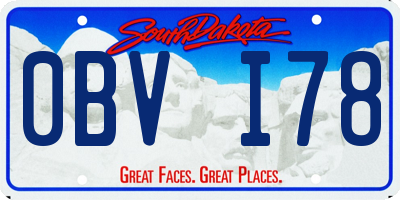 SD license plate 0BVI78