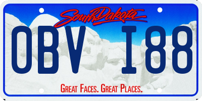 SD license plate 0BVI88