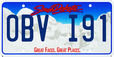 SD license plate 0BVI91