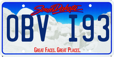 SD license plate 0BVI93