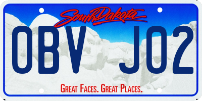 SD license plate 0BVJ02