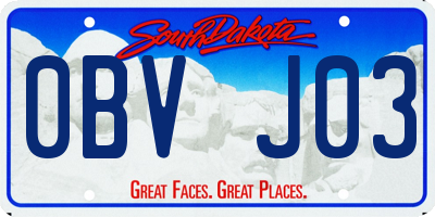 SD license plate 0BVJ03