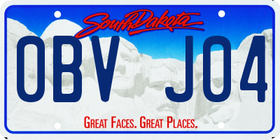 SD license plate 0BVJ04