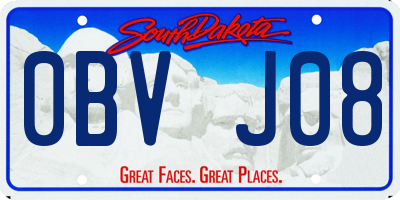 SD license plate 0BVJ08