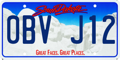 SD license plate 0BVJ12