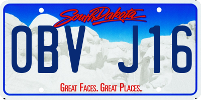 SD license plate 0BVJ16