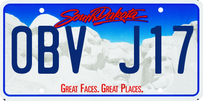 SD license plate 0BVJ17