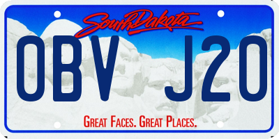 SD license plate 0BVJ20