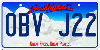 SD license plate 0BVJ22