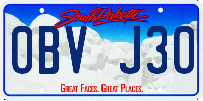 SD license plate 0BVJ30