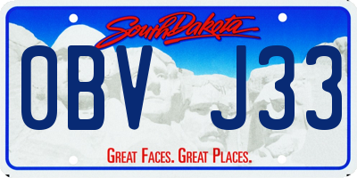 SD license plate 0BVJ33