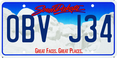 SD license plate 0BVJ34