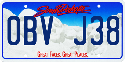SD license plate 0BVJ38