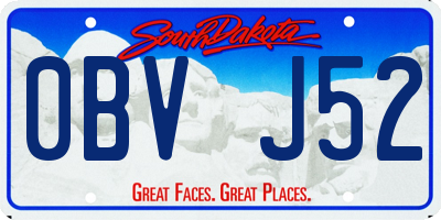 SD license plate 0BVJ52