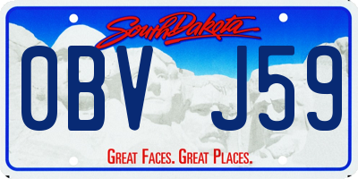 SD license plate 0BVJ59