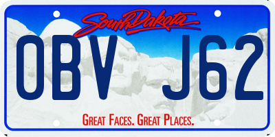 SD license plate 0BVJ62