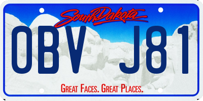 SD license plate 0BVJ81
