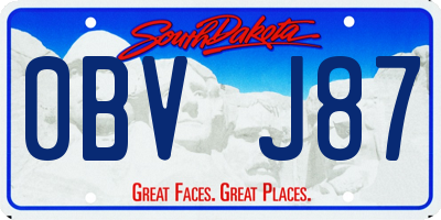 SD license plate 0BVJ87