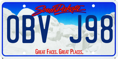 SD license plate 0BVJ98