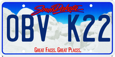 SD license plate 0BVK22