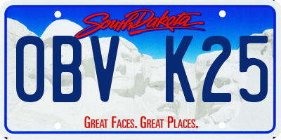SD license plate 0BVK25