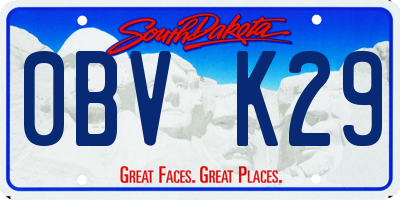 SD license plate 0BVK29