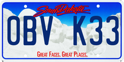SD license plate 0BVK33