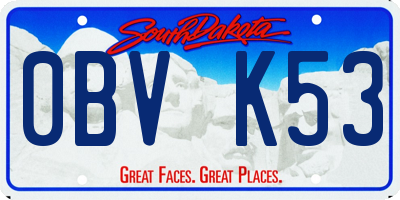 SD license plate 0BVK53